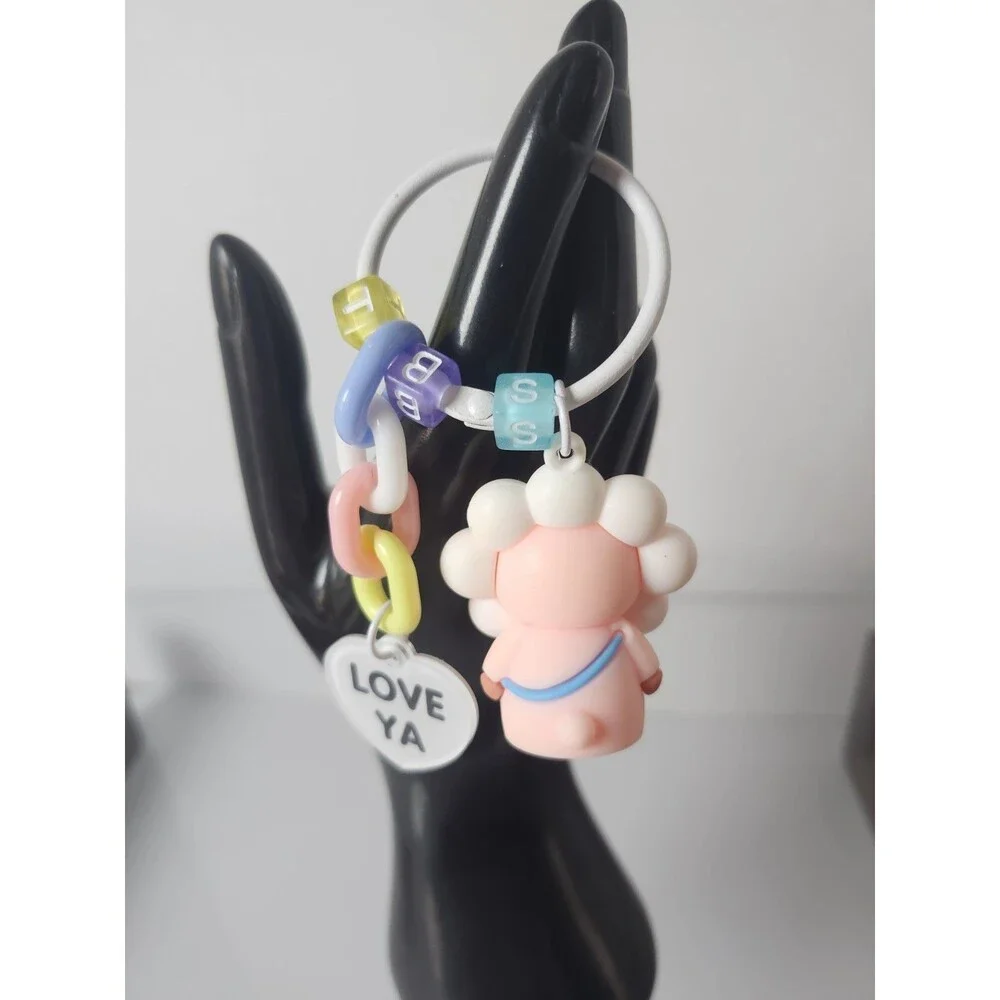 Pig Keychain Happy Flower Piglet Bag Charms Key ring Charm New